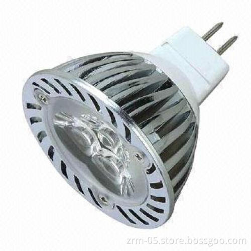 High-brightness LED Spotlight, 4W Power, MR16 Base, 12V AC/DC Voltage
